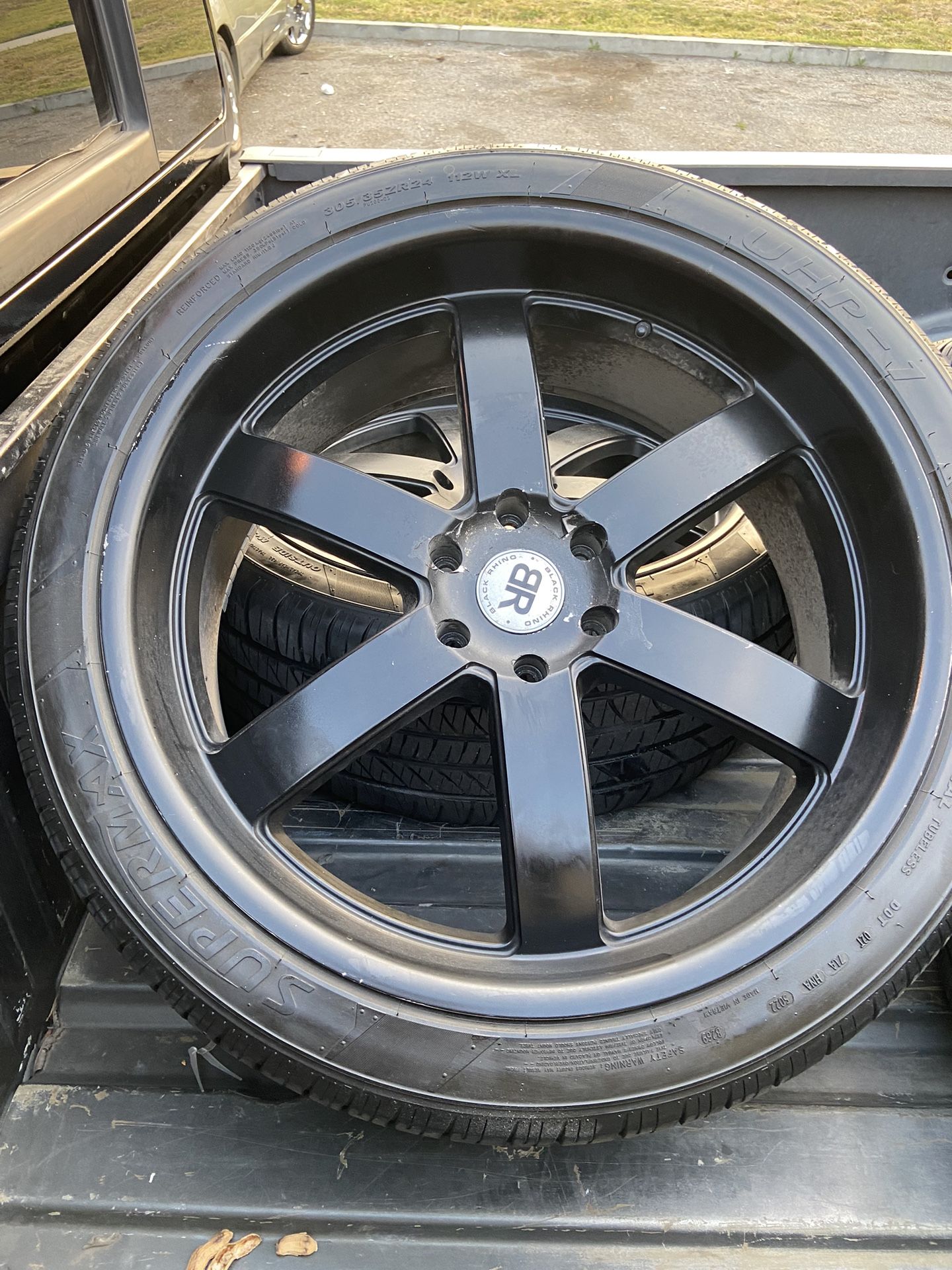 24 Inch Black Rhino Rims With Tires *** O.B.O***