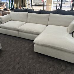 Cream Linen Cloud Sectional 