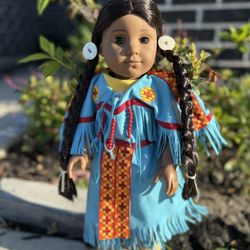 American Girl Kaya Doll in Retired Pow Wow Turquoise Outfit