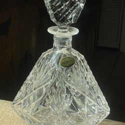 Signed Stunning Block Crystal Decanter