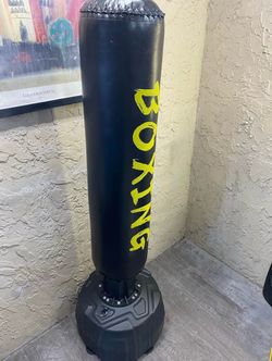Black Freestanding Punching Bag BOXING