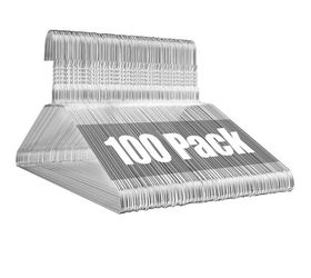 Wire Metal Clothes Hangers Bulk 100 Pack, 16 Inch 12 Gauge Standard Size, Slim Space Saving for Coat Suits Shirts Pants Skirts, Non Slip, Silver

