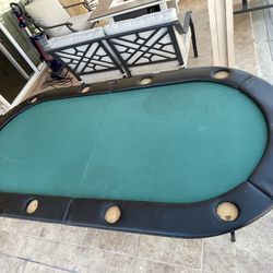 Poker Table 10 Players Good Condition If You Want It, You Can Change The Fabric Anytime H30 W84 free delivery