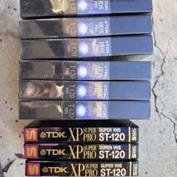 Unopened, TDK VHS HD-X PRO HIGH T120 (6) And TDK Super VHS XP Super PRO ST 120 SVHS(3)