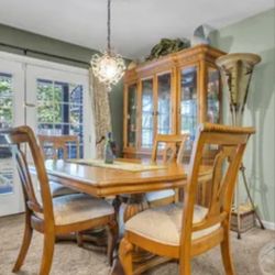 Dining Room Table And Chairs And China Cabinet                       FREE