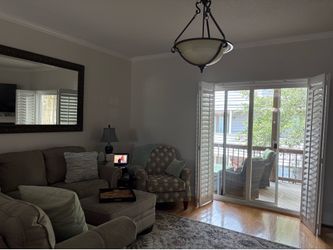 Large oil rubbed pendant chandelier with frosted glass bowl  shade