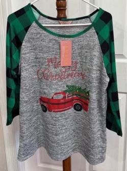 NEW Women’s Long Sleeve Shirt Ugly Christmas Sweater Party size Large just $5