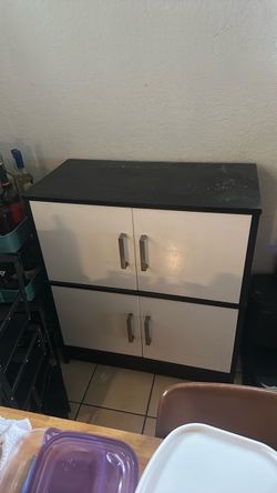 Black and White Dresser with Silver Handles