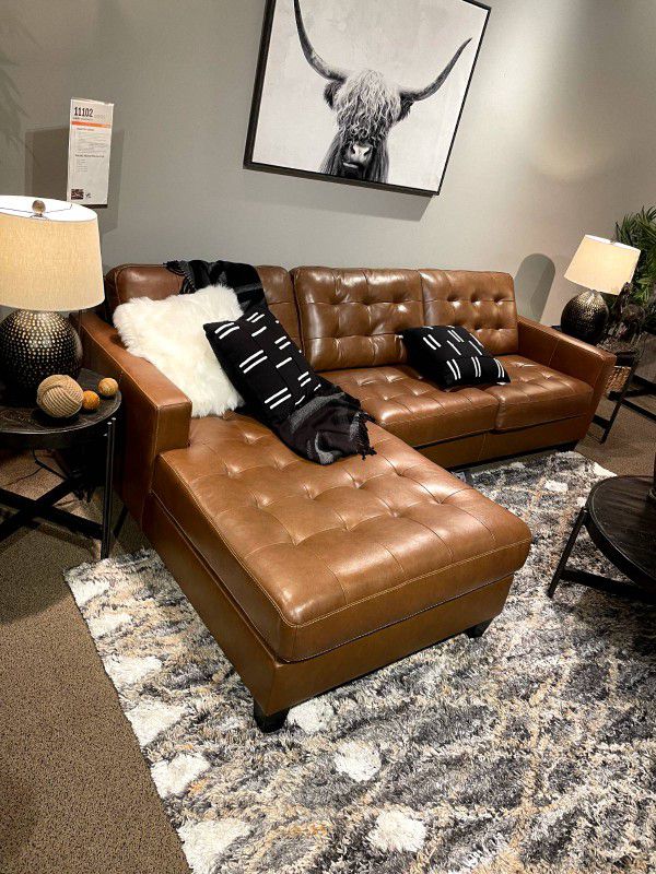 Baskove Auburn Leather Raf&Laf Sectional, Chaise,Seccional,Couches,Sofa,Living Room☆Ask for a discount COUPON,Recliner,Sofa Sleeper,Financing 