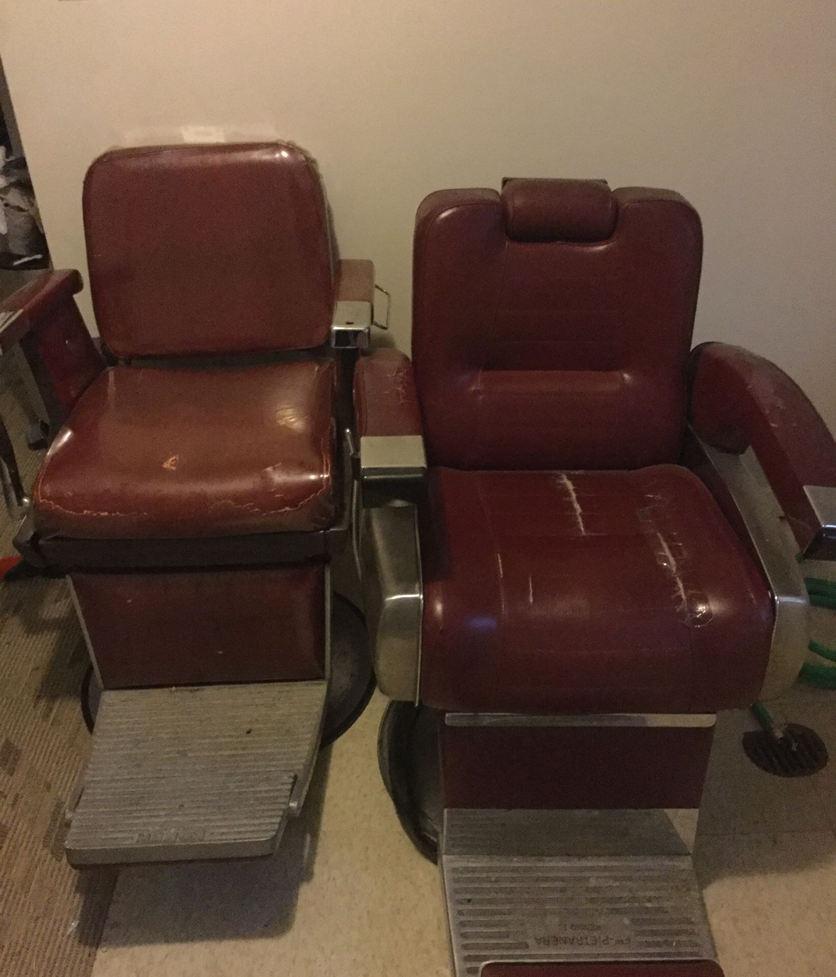 Antique barber chairs