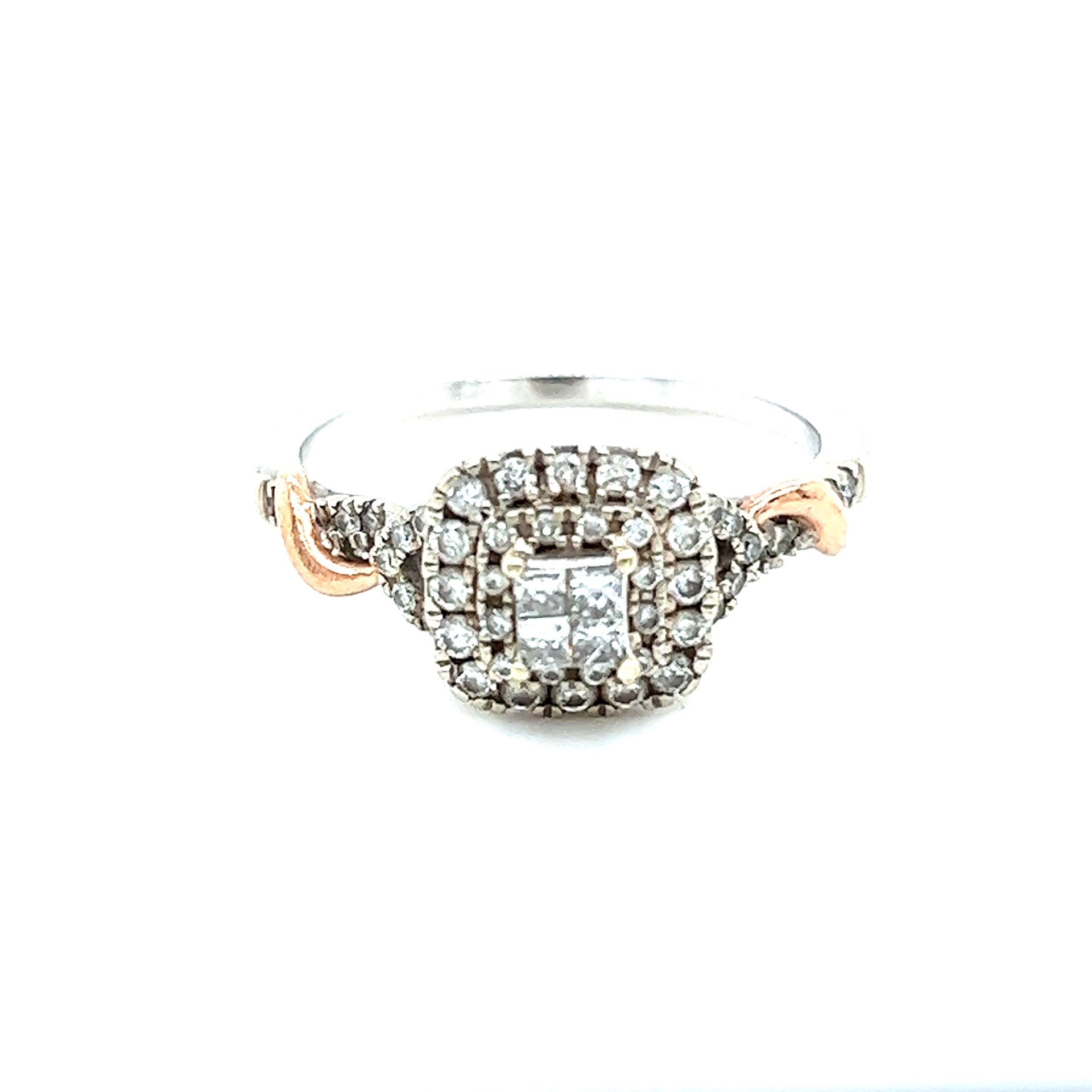 Engagement 10k Diamond Rose Gold Accent Ring