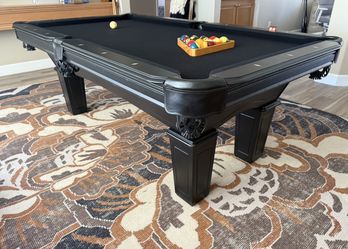 Elegant Black 7’ Pool Table (Free Delivery & Pro Setup) New Felt Any Color + All Accessories 