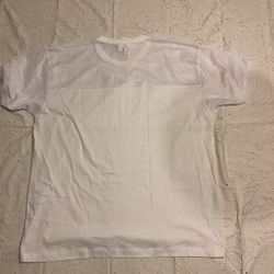 American Apparel  Short Sleeve Fine Jersey Athletic W/Poly Mesh White (XL)