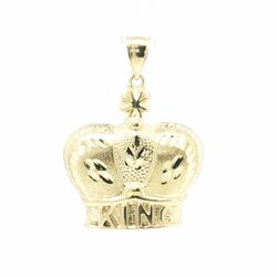 Men’s 10k Yellow Gold Large 2” Inch King Crown Pendant for Necklace GP3122219