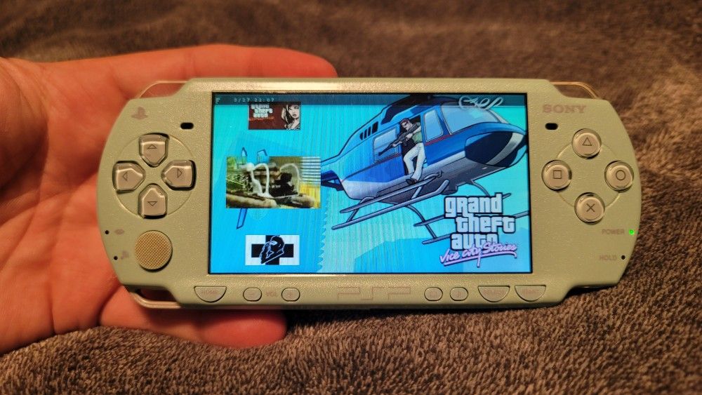 Playstation Psp 2000 Mint Green Modded Video Game Console