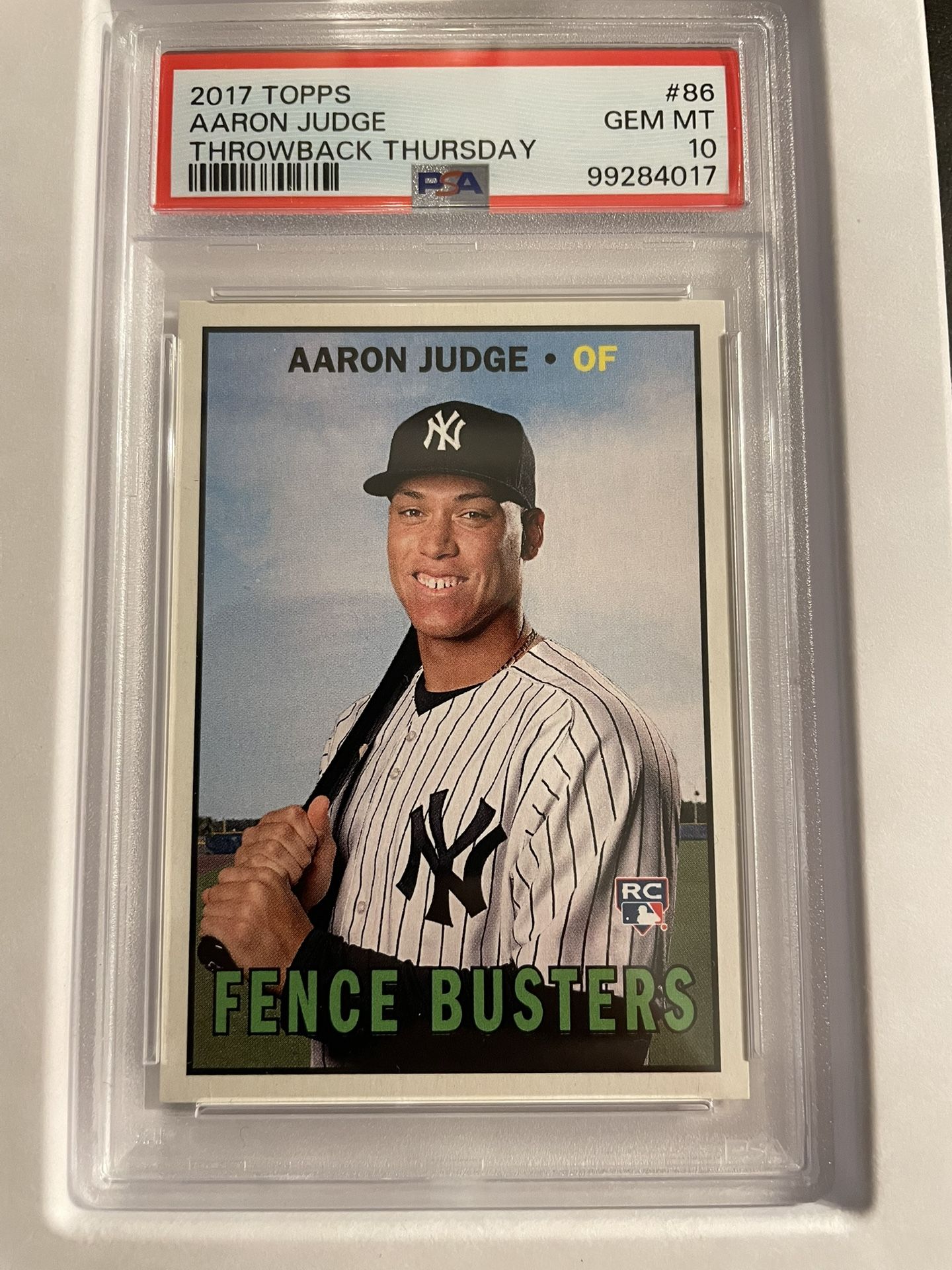 2017 Topps TBT Aaron Judge RC PSA 10