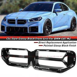 23-25 BMW M2 CSL Style Gloss Black Front Upper Grills
