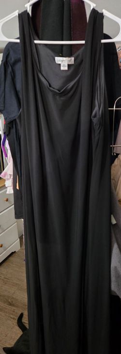 Plus size women's black dress and jacket