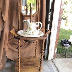 Antique Washstand And Mirror 