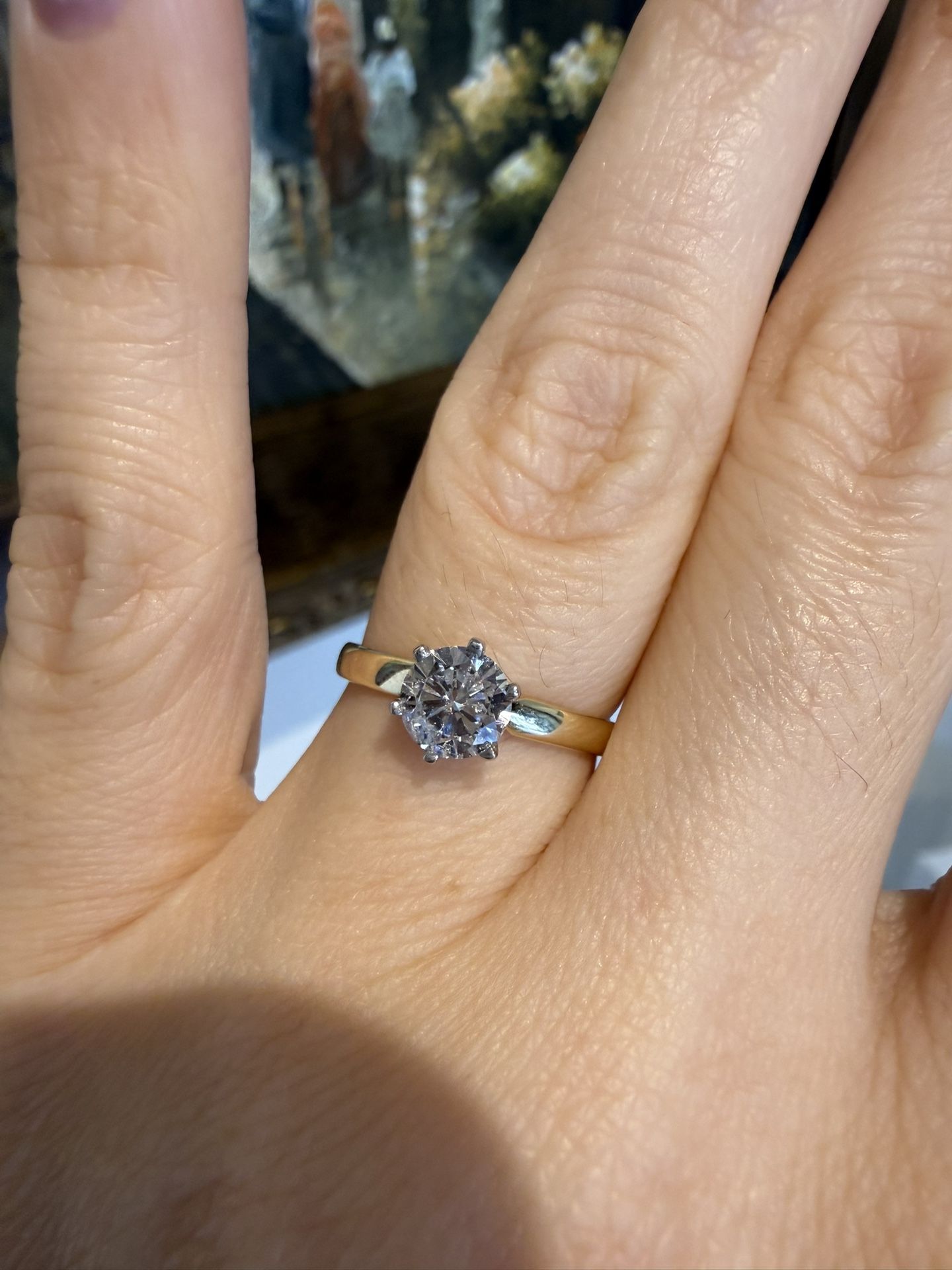 14K Yellow Gold Natural Diamond Traditional Engagement Wedding Ring