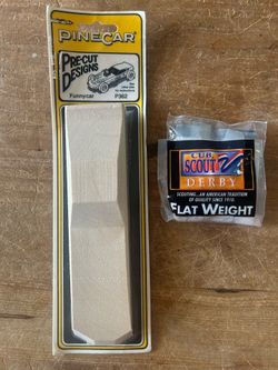Derby Pine Car Funnycar P362 and Flat Weights