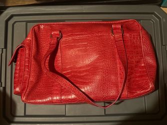 Red Leather Duffle Bag