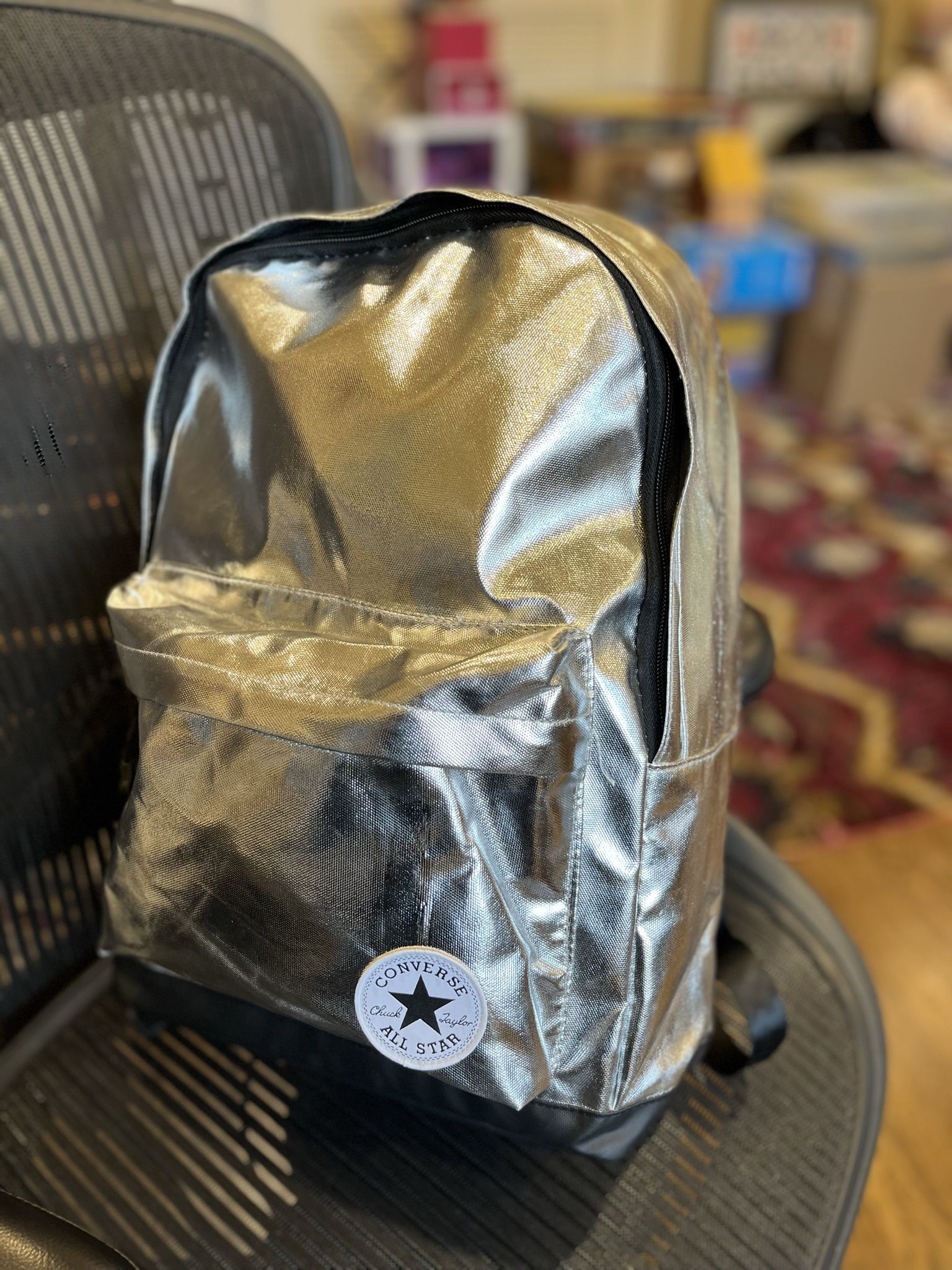 Converse All Star Metallic Silver Backpack