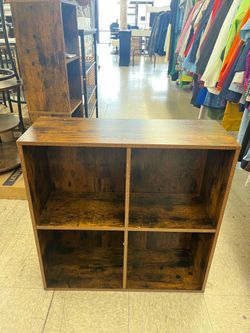VASAGLE Bookshelf Bookcase Cube Shelf w/ 4 Compartment Storage Shelf - Brown