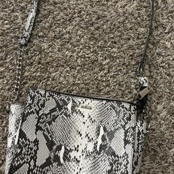 Steve Madden Black and White Snake Print Purse