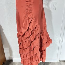 Skirt  maxi skirt Color coral Size 6/7 Waist 29” Long 38” 