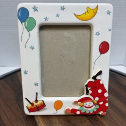 Vintage Porcelain Clown Picture Frame