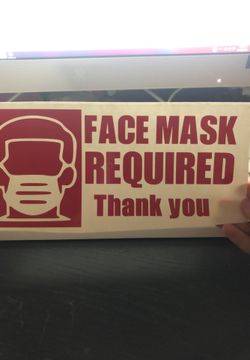 Face mask required vinyl stickers