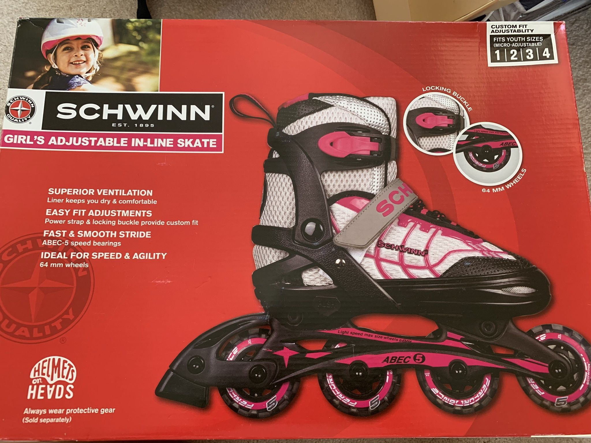 Adjustable In Line Skate New