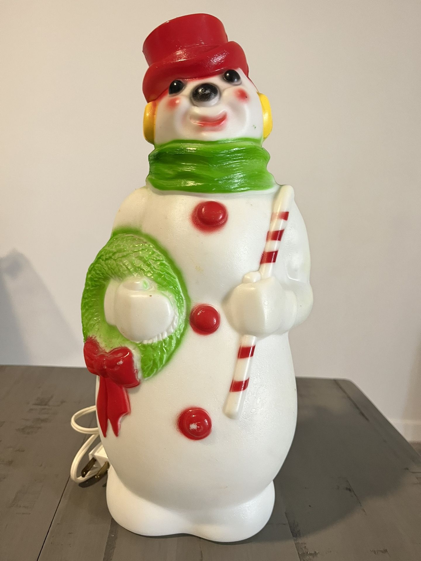 VINTAGE 1968 EMPIRE 13 INCH TABLETOP SNOWMAN