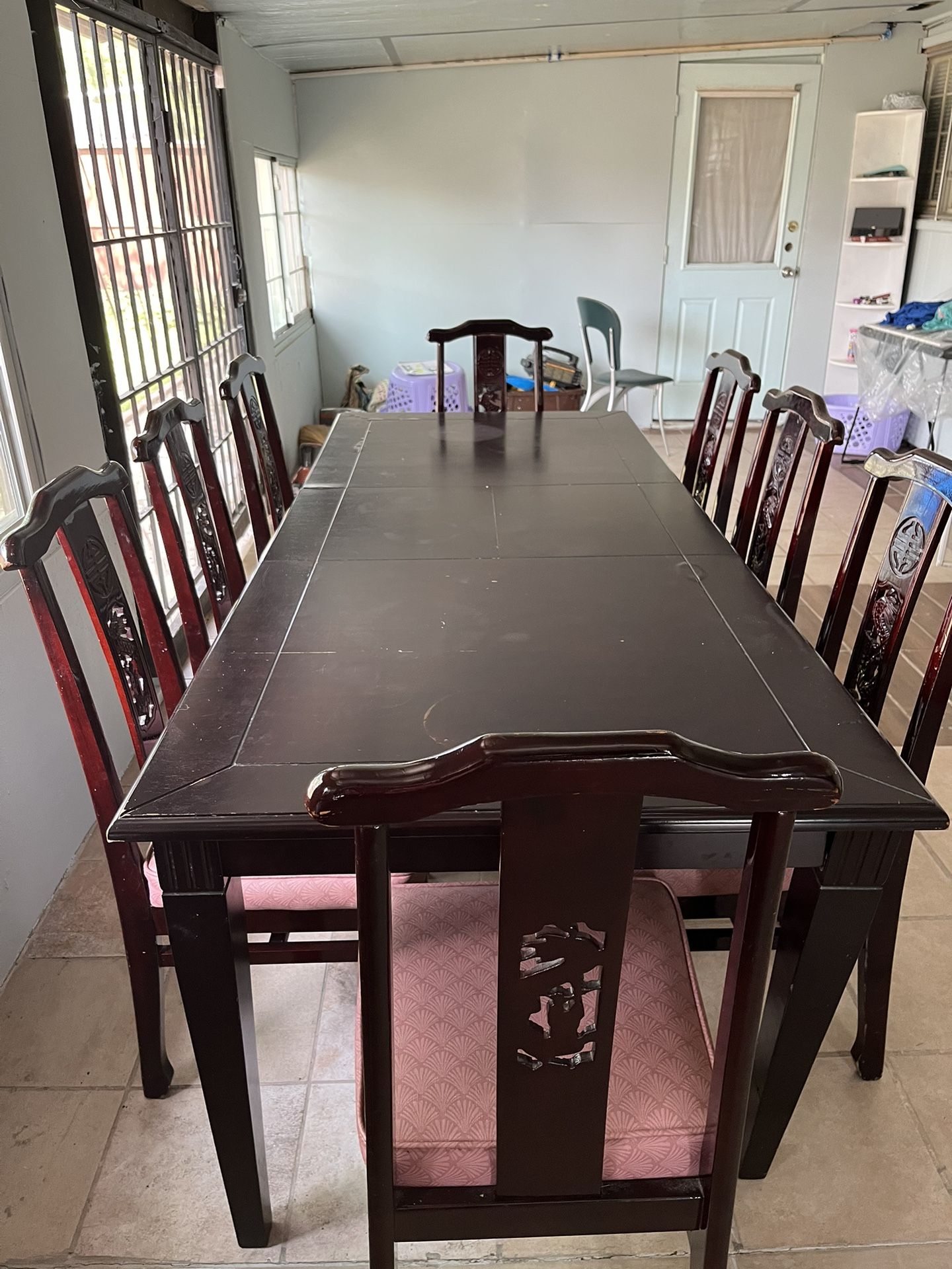 Cherry Dining Table With 8 Chairs $350