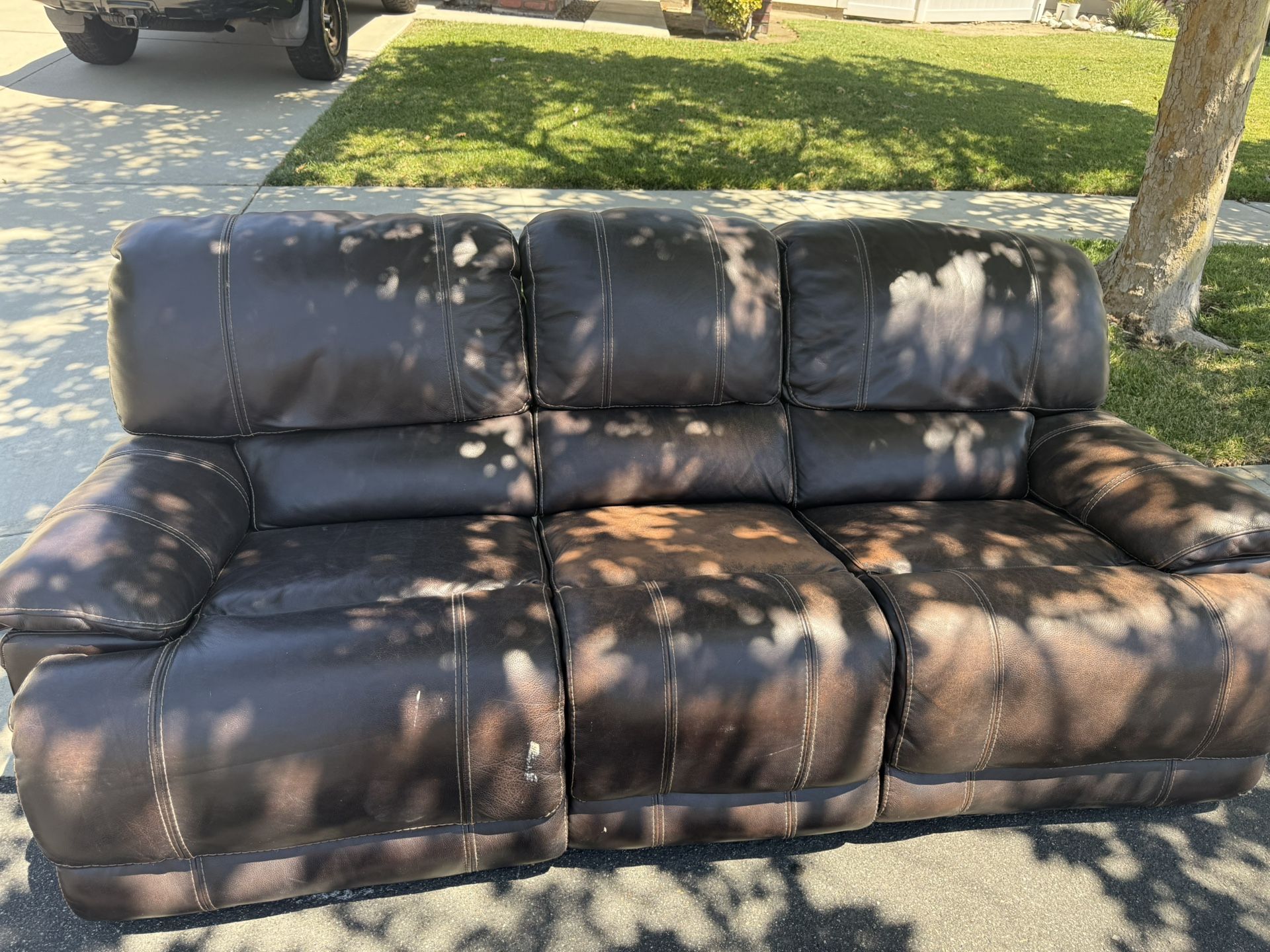 Leather Recliner Couch