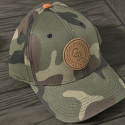 Colorado Rockies MLB SGA adjustable leather strap back Camo Hat Cap iHeart Beef