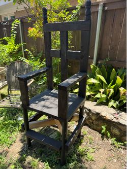 Handmade wooden “dungeon chair”