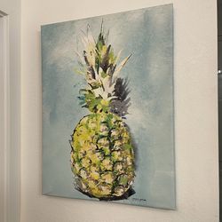 Gregory Gorham Sunshine Pineapple Wall Art 17.5”x23.5”