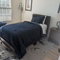 Twin Bed With Mattress And Comforter Set 