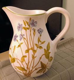 RB Bernarda of Portugal Ceramic Pitcher with Wildflowers Design