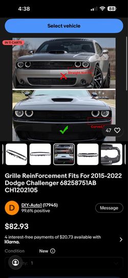 Challenger grille reinforcement