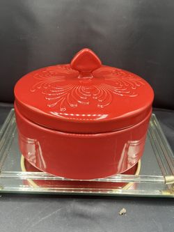 Chantal Red Talavera 1.5 Quart Bake Serve Stoneware 8" Lid