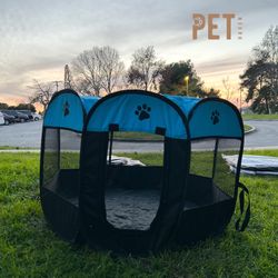 Portable Cat/Dog Play Pen - Blue 