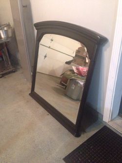 41"x 44" Raymour Flanigan espresso mirror large