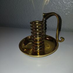 Spiral Brass Courting Candle Holder