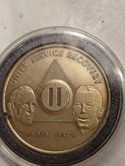 Dr Bob & Bill W Sobriety chip for 2 yrs.