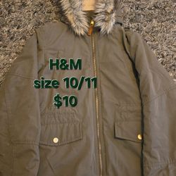 H&M Jacket Fur Size 10/11 Coat
