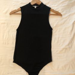 Express Black Mock Neck Tank Bodysuit