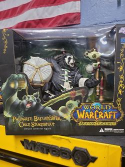 WORLD OF  WARCRAFT  ACTION FIGURES  PANDAREN   BREWMASTER CHEN STORMSTOUT  DELU E FIGURE
